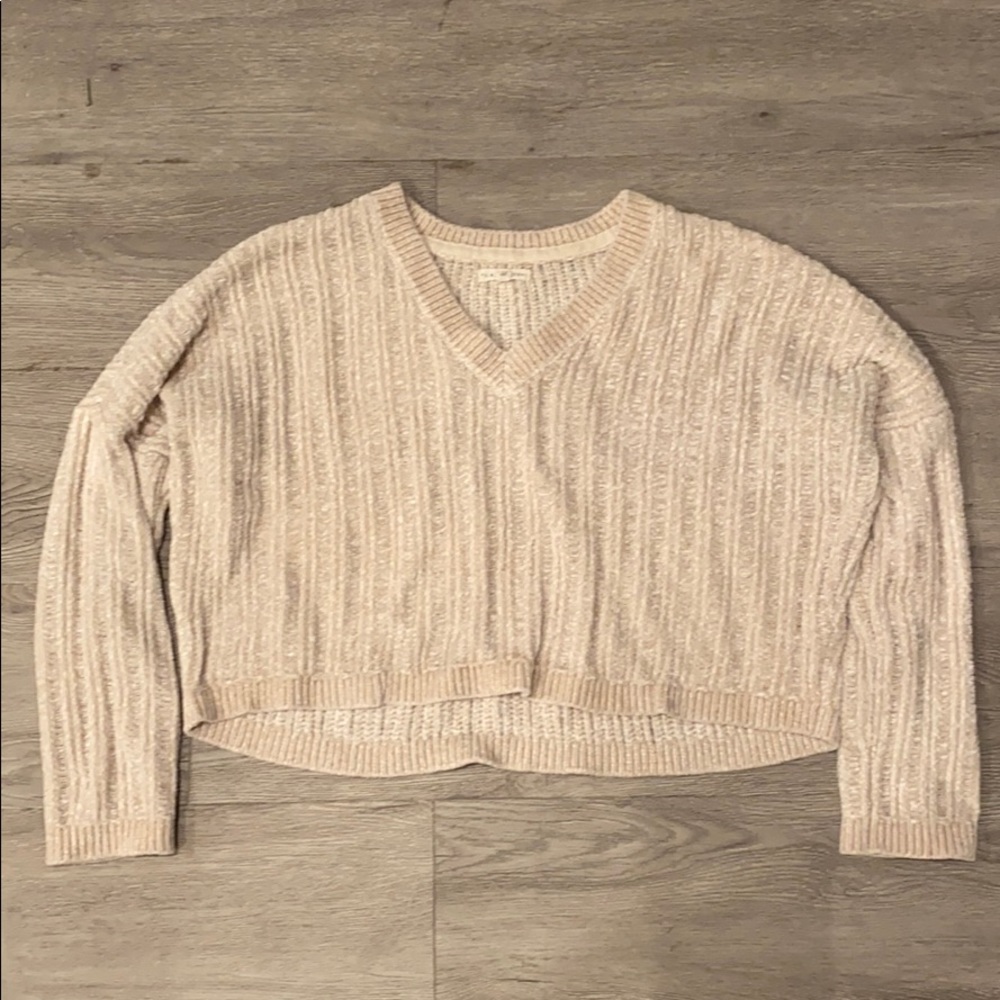 ✨L.A Hearts Cream Cropped Sweater
